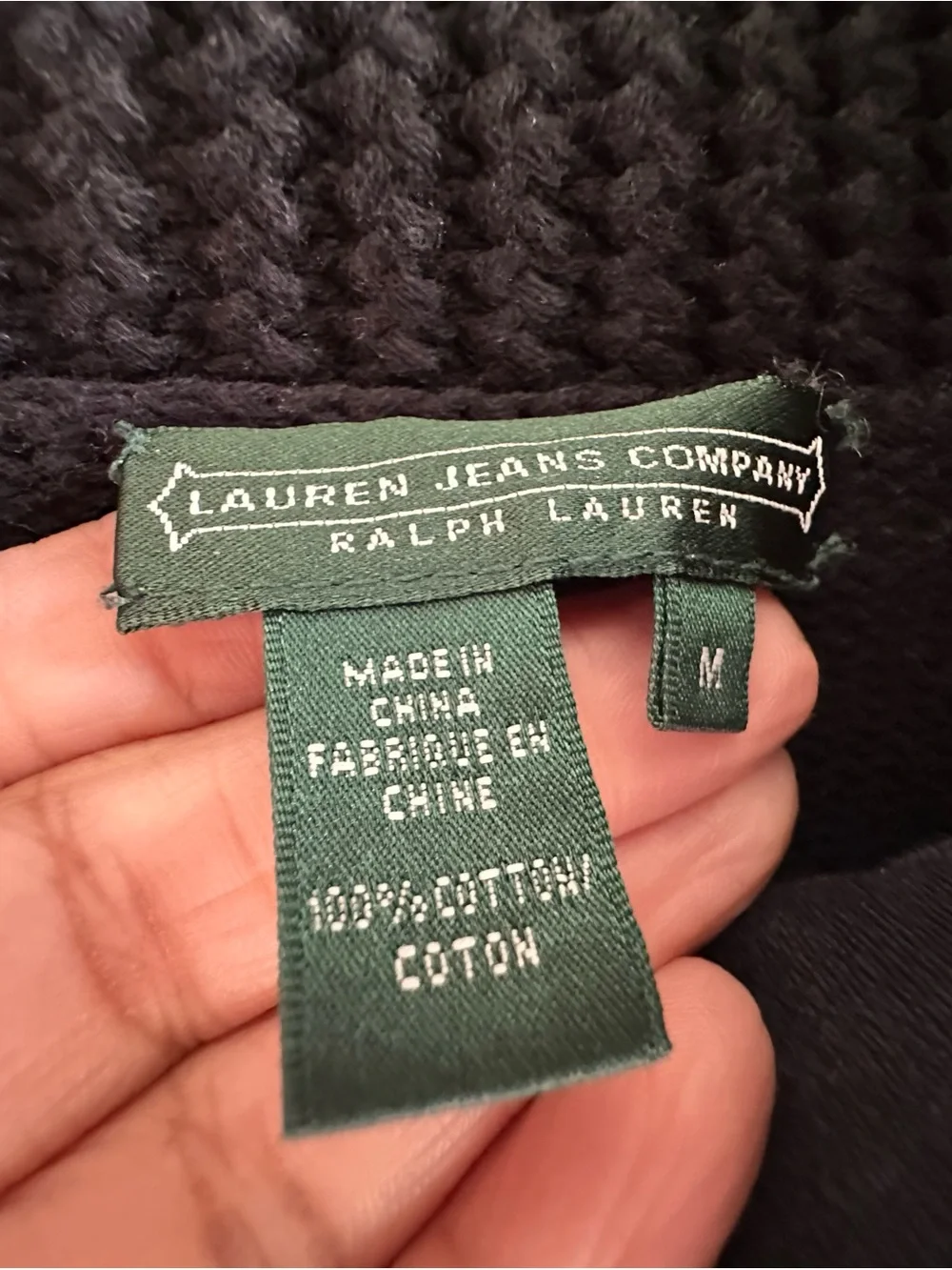 Lauren Ralph Lauren Black Crewneck Toggle Pullover Sweater W/ Clasps Preppy